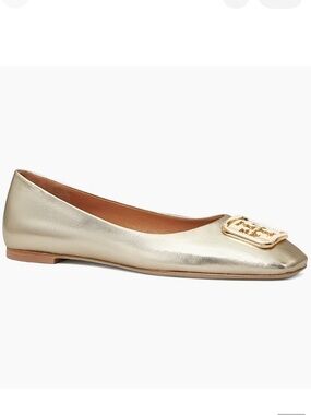 Tory Burch Georgia Metallic Leather Flats